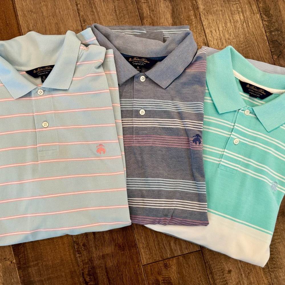 Brooks Brothers Polo Shirt Trio - Light Blue, Navy, Aqua
